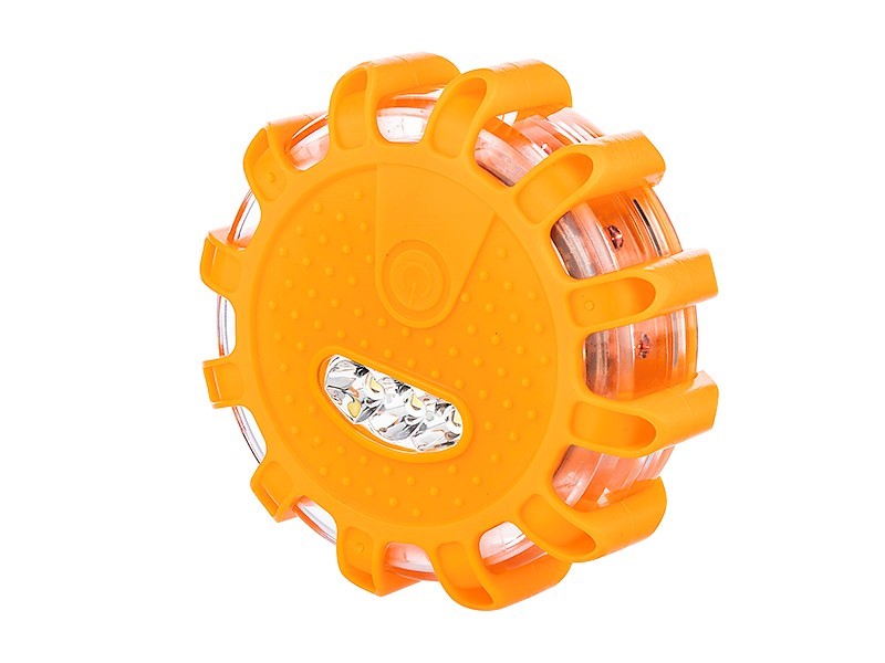 Luz de advertencia naranja con imán y gancho, 12 LED y 3 LED