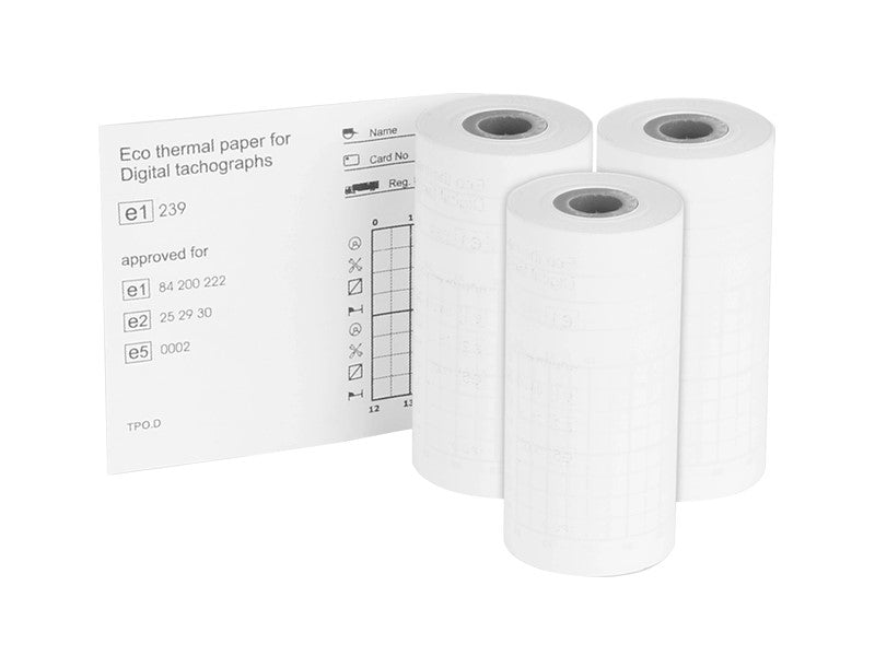 Papel para tacógrafo digital, 3 rollos x 8 m