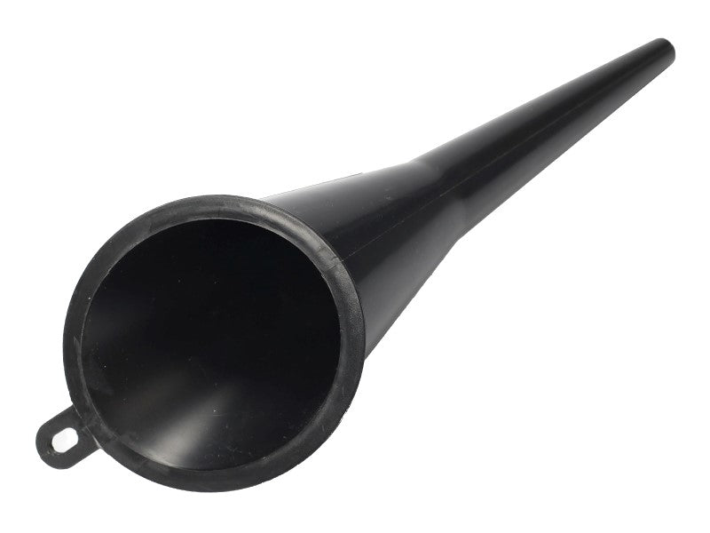 Embudo acodado con entrada de 8 cm y una longitud de 29 cm