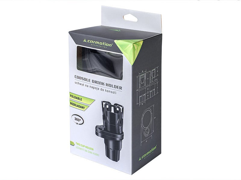 Soporte plegable para bebidas en la consola del coche con parte superior giratoria