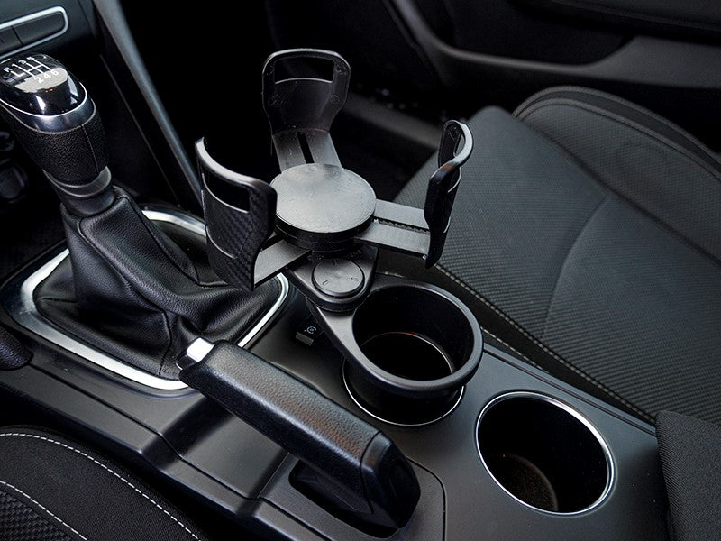 Soporte para tazas, latas y botellas en la consola del coche