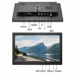 Monitor HD LCD de 10,1" – mini pantalla para coche, TV y ordenador 