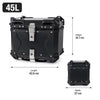 Top case para moto 45L – Baúl impermeable con placa de montaje 
