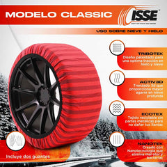 Cadenas de nieve textiles Isse Classic para conducción invernal