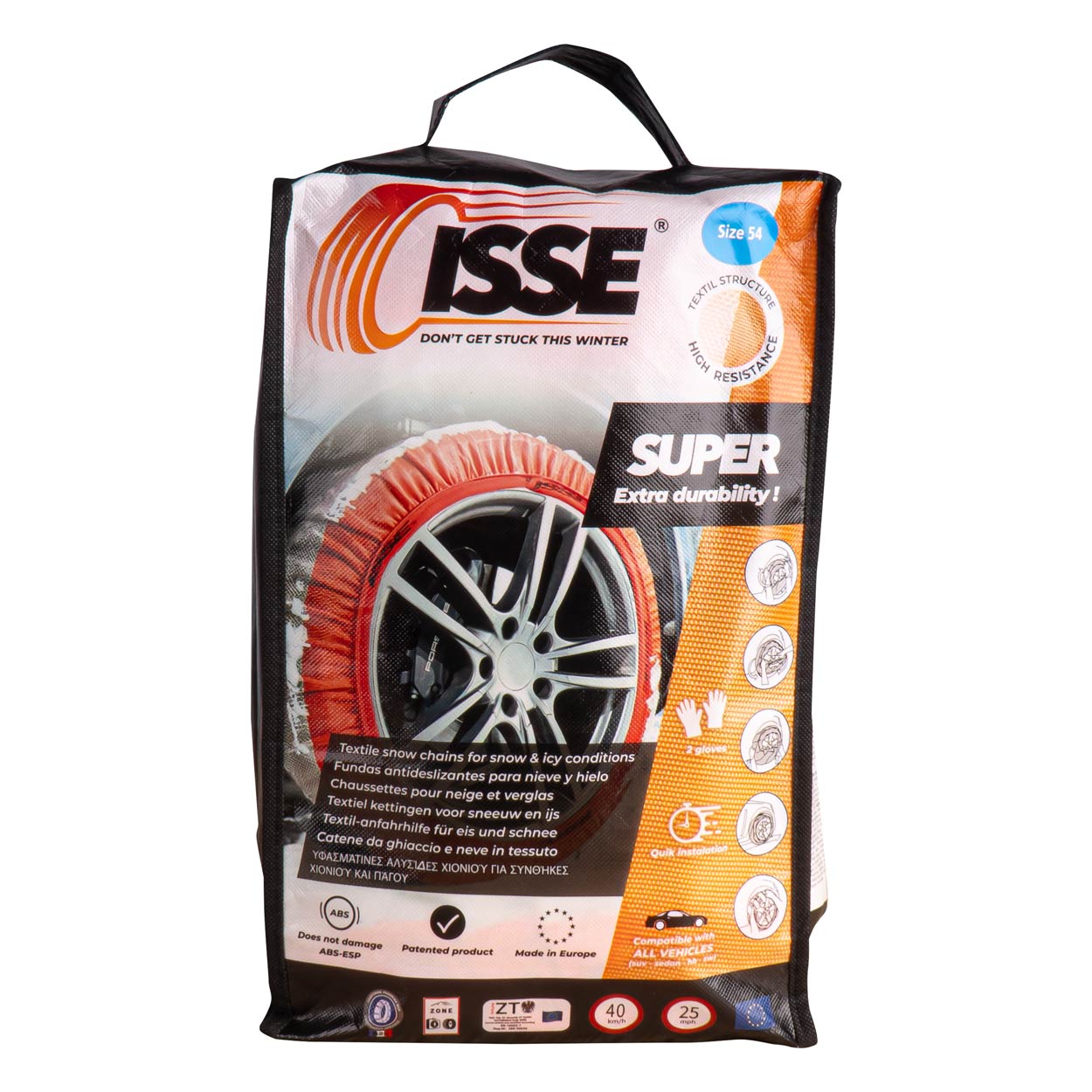 Cadenas textiles para nieve Isse Super talla 54
