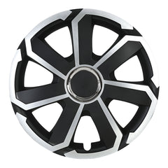 Tapacubos AEROSPIN en negro y plata para llanta de acero de 16 pulgadas