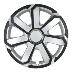 Tapacubos AEROSPIN en negro y plata para llanta de acero de 16 pulgadas