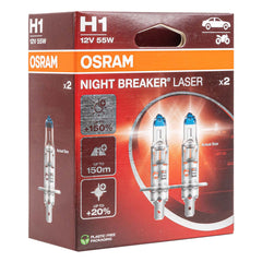 Bombillas halógenas Osram H1 Night Breaker Unlimited 12 V 55 W, 2 unidades.