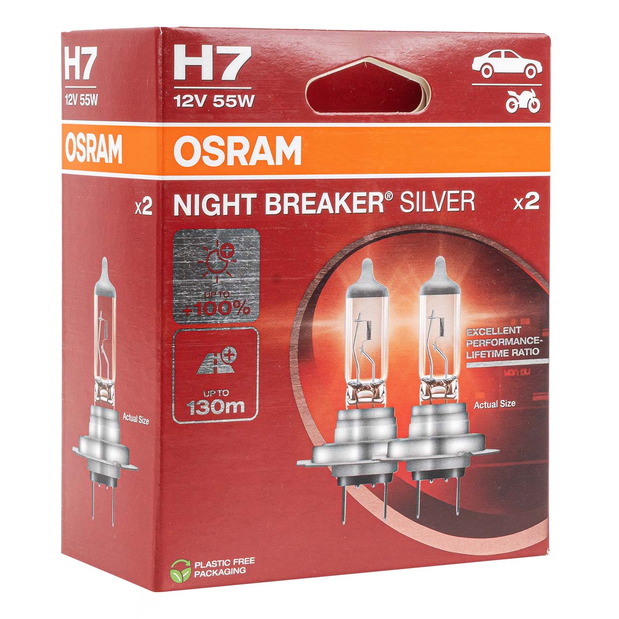 Bombillas halógenas Osram H7 NIGHT BREAKER SILVER, 2 uds.