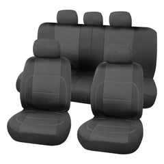 Fundas de asiento Carpoint – juego completo Paris, 9 piezas, negro/gris 
