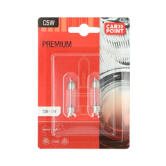 Bombillas premium Carpoint para coche 12V C5W, 2 unidades. 