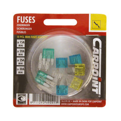 Carpoint mini fusibles planos surtidos 15-30 A, 10 unidades 