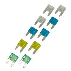 Carpoint mini fusibles planos surtidos 15-30 A, 10 unidades 