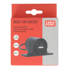 Carpoint enchufe empotrable USB-A + USB-C 12/24V 