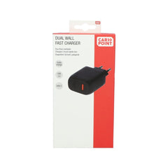 Cargador rápido de pared Carpoint con dos puertos – 20 W USB-C + 18 W USB-A 3.0 