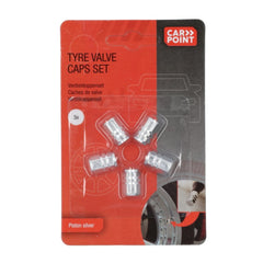 Tapones de válvula Carpoint con diseño de pistón en plata, 5 unidades. 
