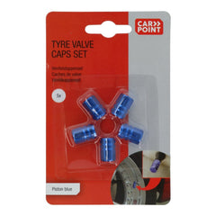 Tapones de válvula Carpoint con diseño de pistón en azul, 5 unidades. 