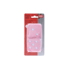 Dados de peluche Carpoint, rosa claro 