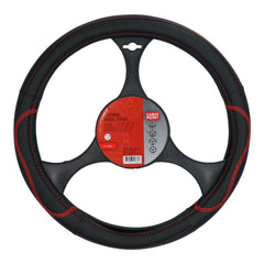 Funda para volante Carpoint de piel PU, negra con detalles rojos, 37-39 cm 