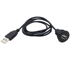 Cable alargador USB para radio de coche – USB macho a hembra con montaje en panel 