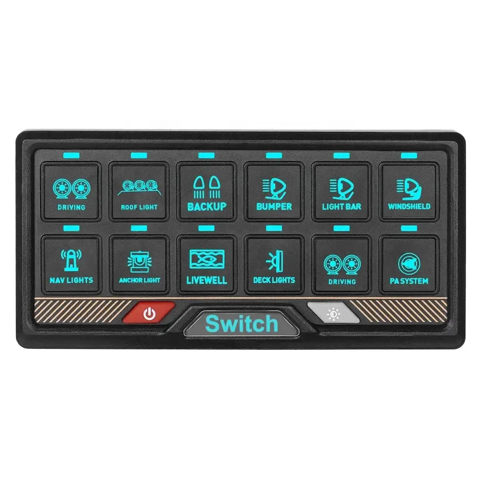 Panel de interruptores RGB de 12 vías con control táctil – panel de control 12V / 24V 
