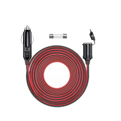 Cable alargador de encendedor de 4 metros 12V/24V – cable de alimentación para coche con fusible de 15A 