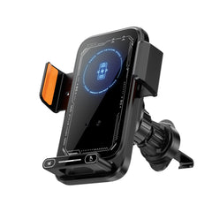 Cargador inalámbrico para coche y soporte para móvil de 15 W – Abrazadera automática y rotación de 360°