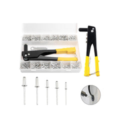 Juego de 380 piezas con remachadora manual de alta resistencia para remaches ciegos de aluminio 