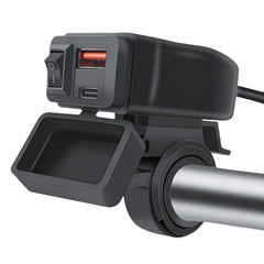 <h2>Cargador USB-C y USB QC3.0 para moto con interruptor</h2> 