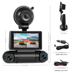 Dashcam 3" 2K con 4 cámaras – pantalla IPS, G-Sensor y grabador DVR 
