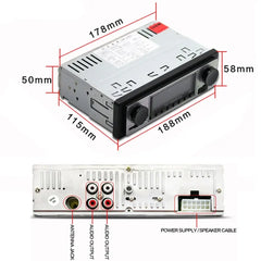 Autorradio 1 DIN con Bluetooth, USB y diseño retro – reproductor MP3 