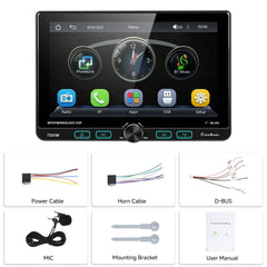 Radio 1 DIN para coche con pantalla táctil ajustable de 7" – Apple CarPlay y Android Auto 