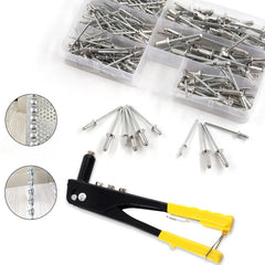 Juego de 380 piezas con remachadora manual de alta resistencia para remaches ciegos de aluminio 