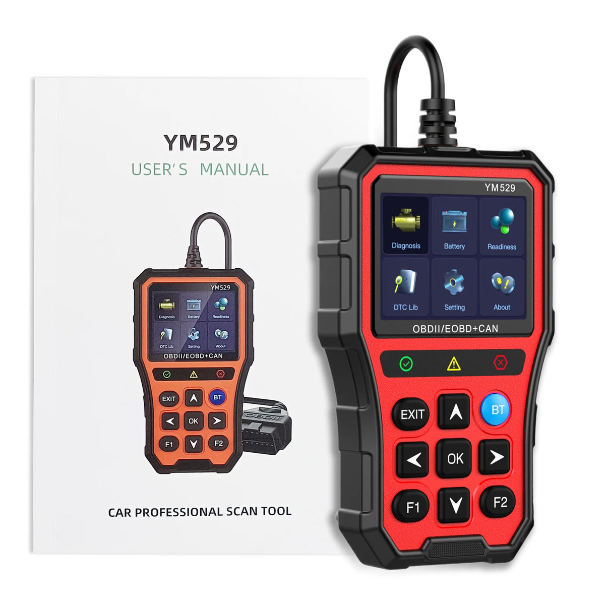 Lector de códigos OBD2 YM529 – escáner de diagnosis con Bluetooth y pantalla a color 
