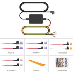 Kit de cableado fijo USB-C para dashcam – de 12V/24V a 5V con vigilancia de aparcamiento 