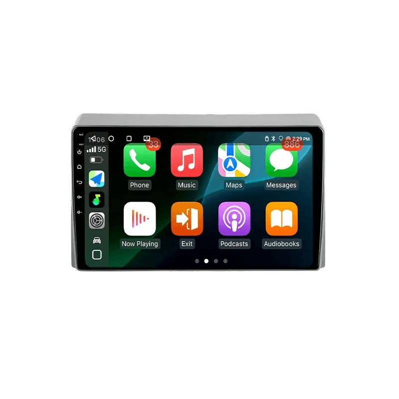 Toyota Hiace 05-18 - 10,1" Radio m. Apple CarPlay og Android Auto interface with apps on display.