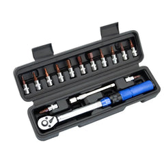 Juego de llave dinamométrica para bicicleta 2-24 Nm – 13 piezas con puntas y vasos 