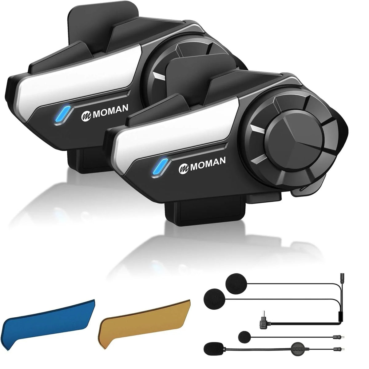Intercom Bluetooth para moto (2 uds.) | Alcance de 1000 m 