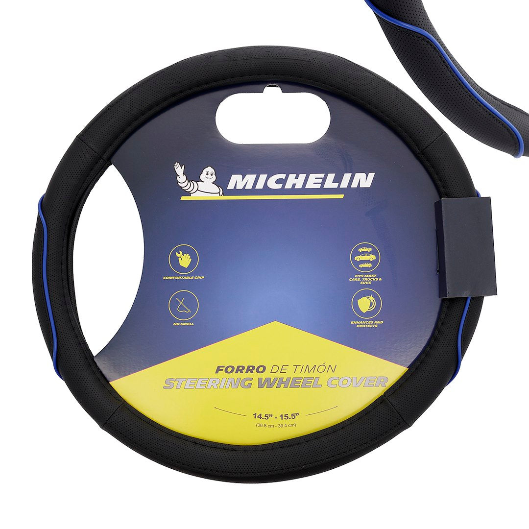 Funda para volante M 36,8-39,4 cm en negro y azul