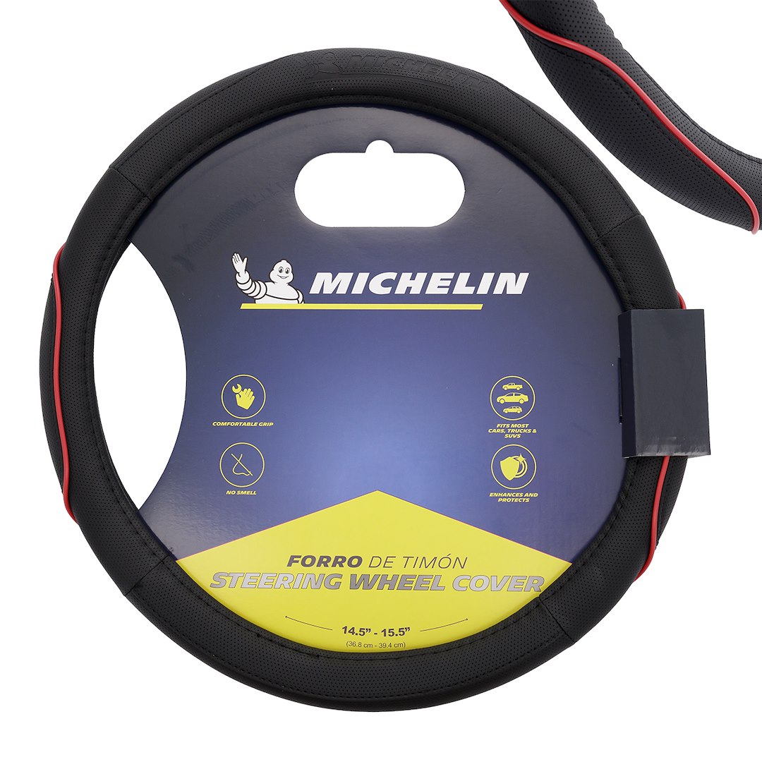 Funda para volante M 36,8-39,4 cm en negro y rojo
