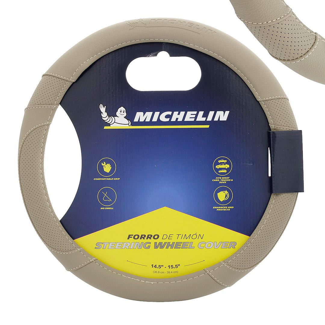 Funda beige para volante tamaño M para volantes de 36,8-39,4 cm