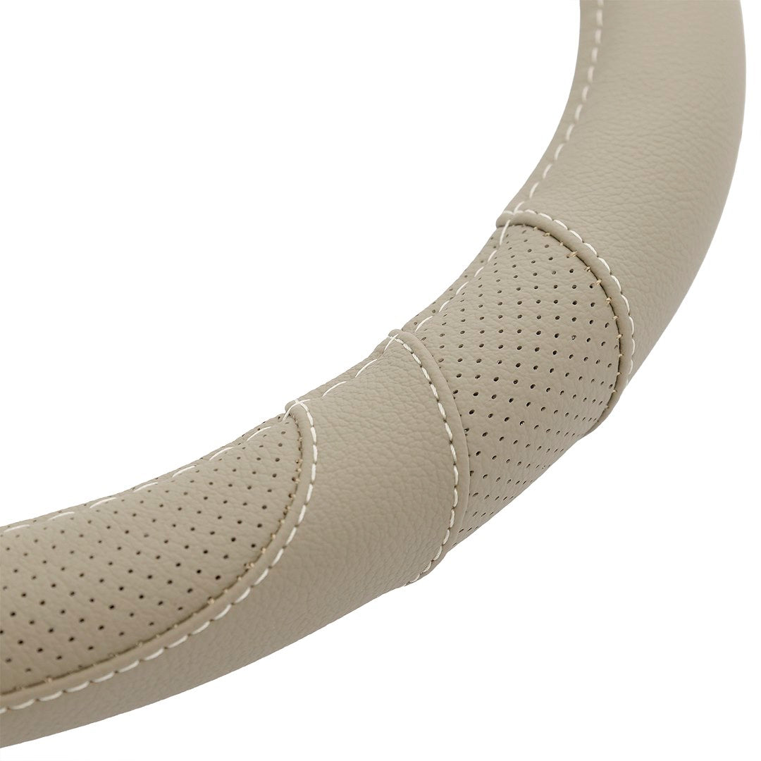 Funda beige para volante de cuero natural tamaño M